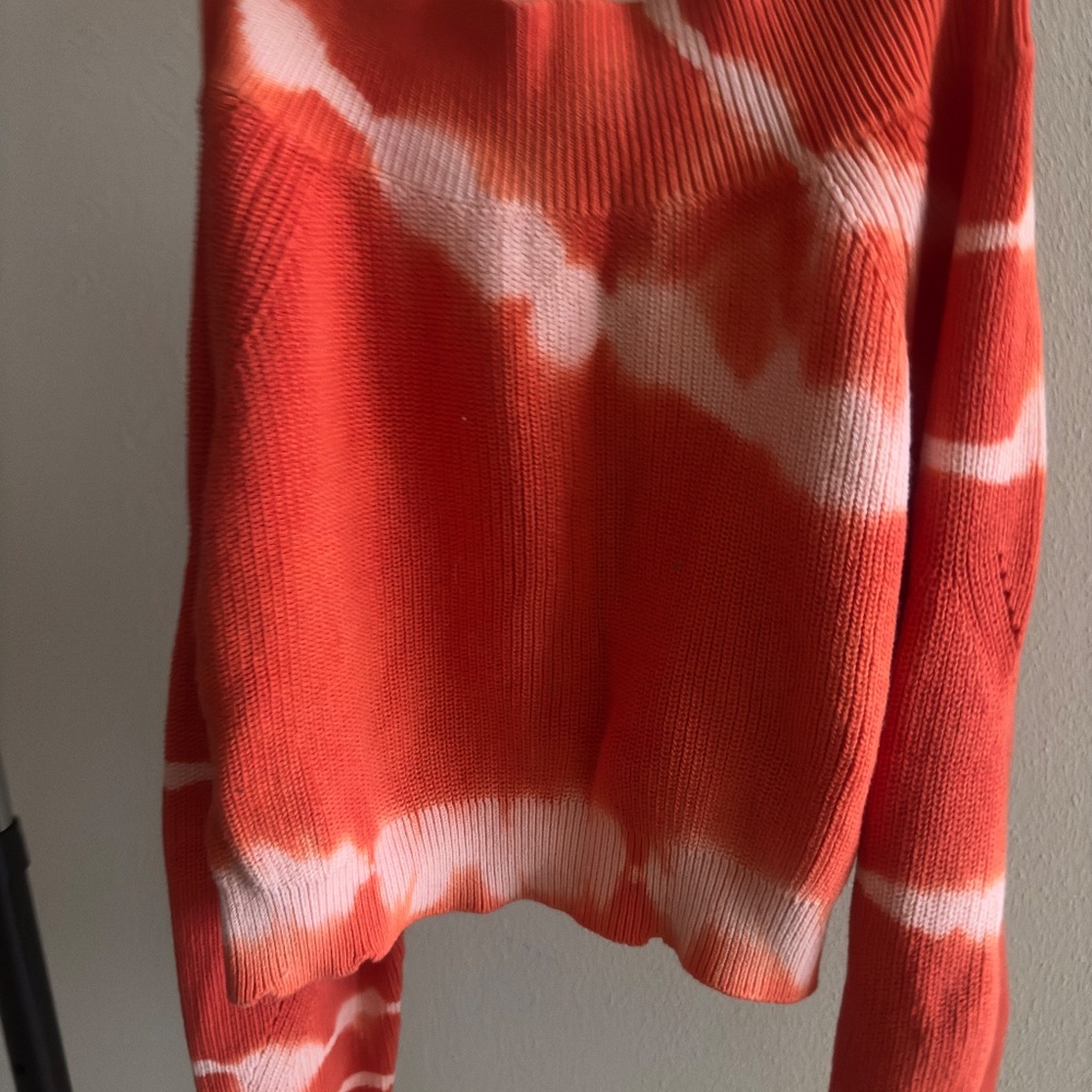 MSGM Orange Knit Off The Shoulder Tie Dye Sweater - Misses XS - Picture 2 of 5